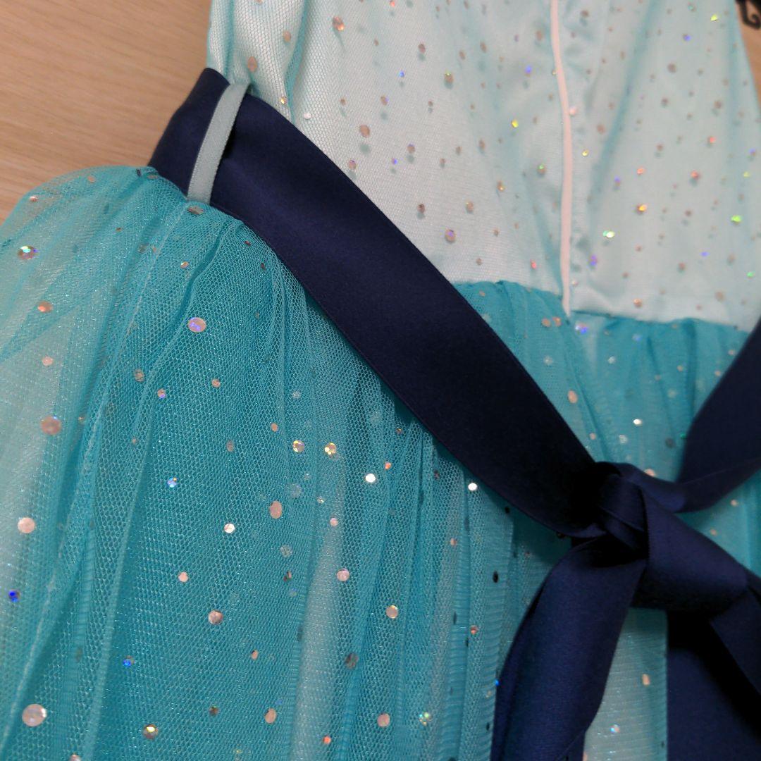 ドDRESCCO スカイブルーフラワーモチーフドレス