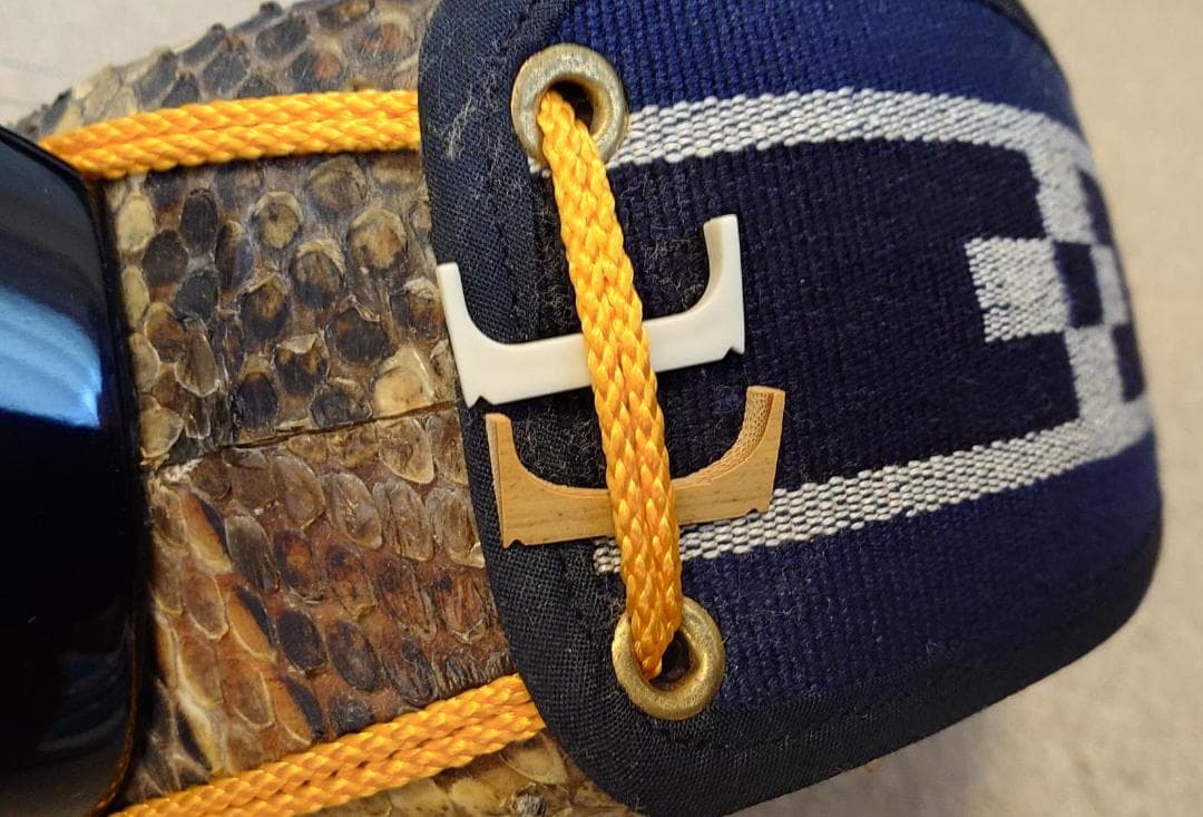 沖縄三線セット ヘビ革 本革 各種付属品つき