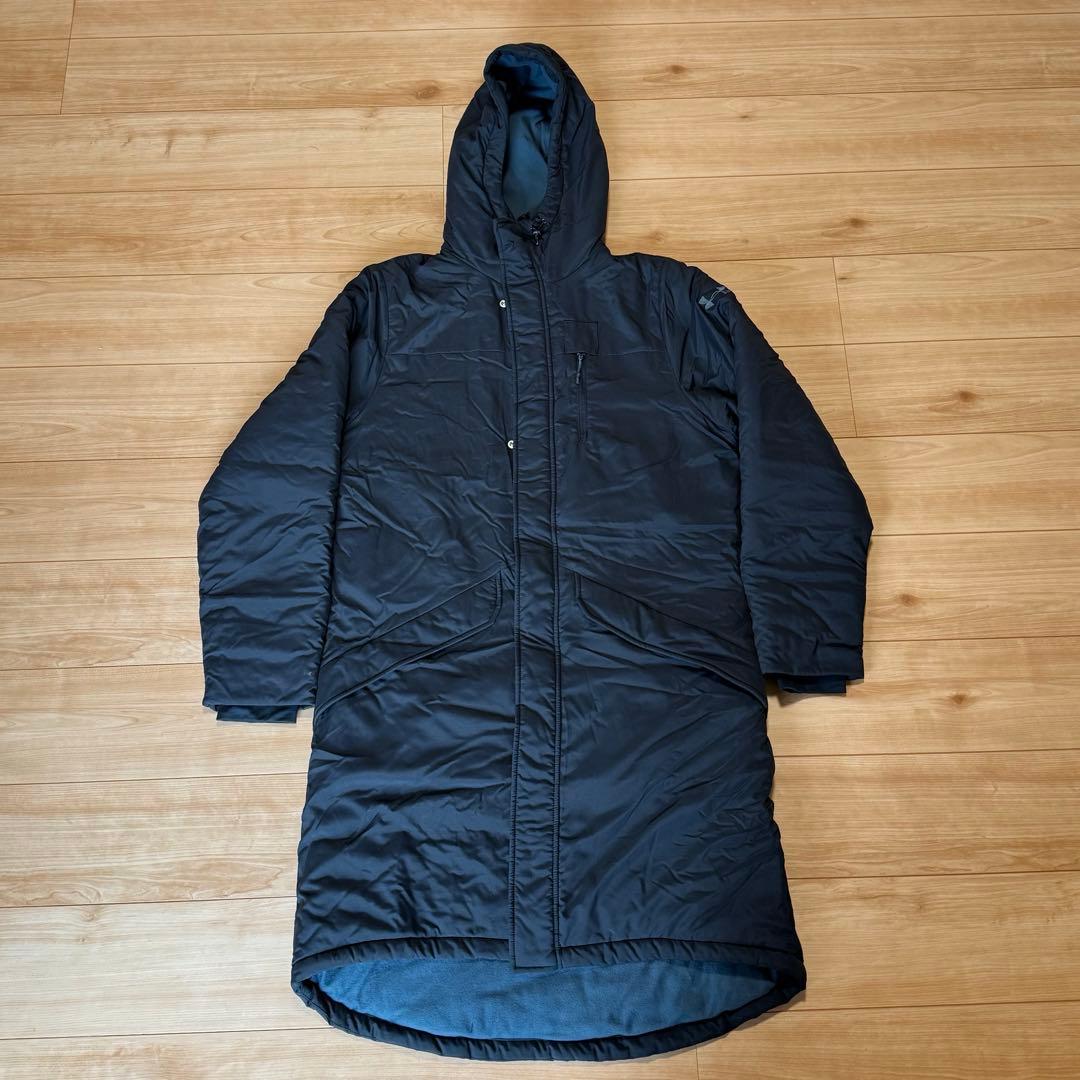 美品　アンダーアーマー ストーム　ベンチコート　ロングコート　ブラック　X L