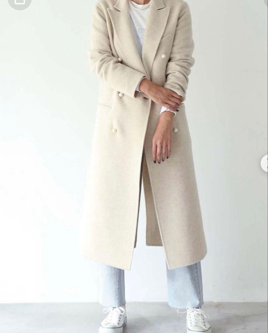 【希少】MADISON BLUE パールチェスターコート ミルクティーベージュ