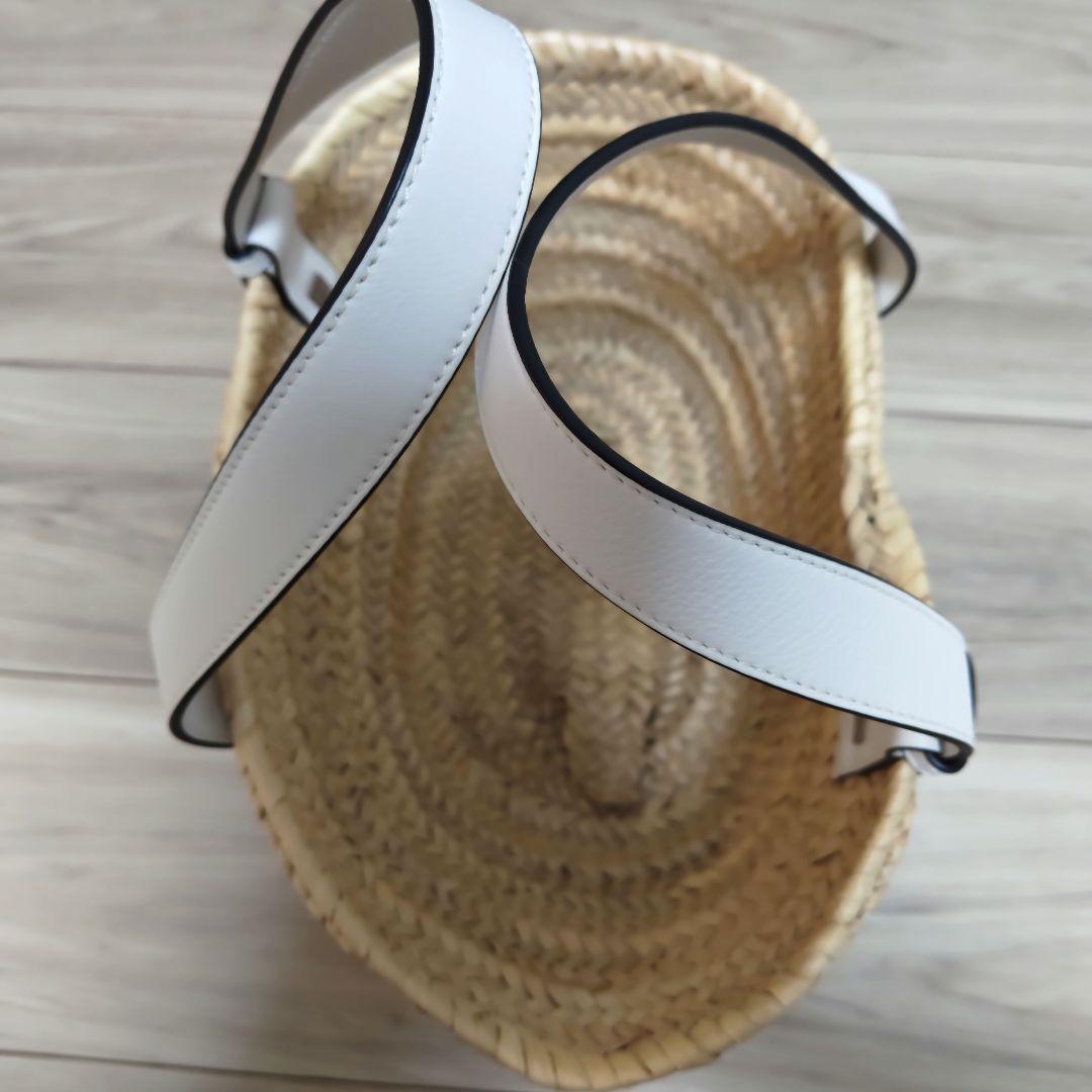 LOEWE かごバッグ ナチュラル/ホワイト 保存袋付き