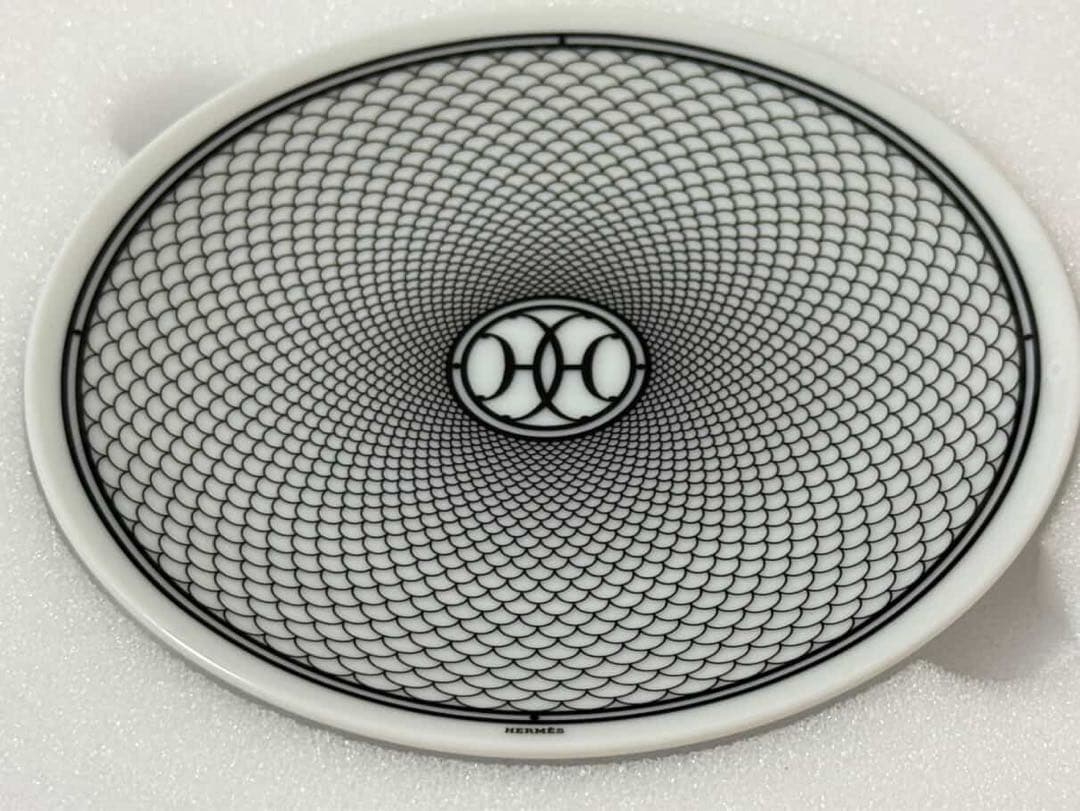 HERMES 網目模様の皿 未使用　Hデコ