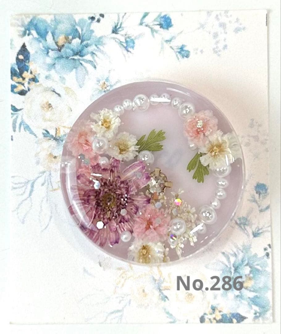 メグえもん様　レジンヘアゴム　ポニーフック　ドライフラワー　No.291