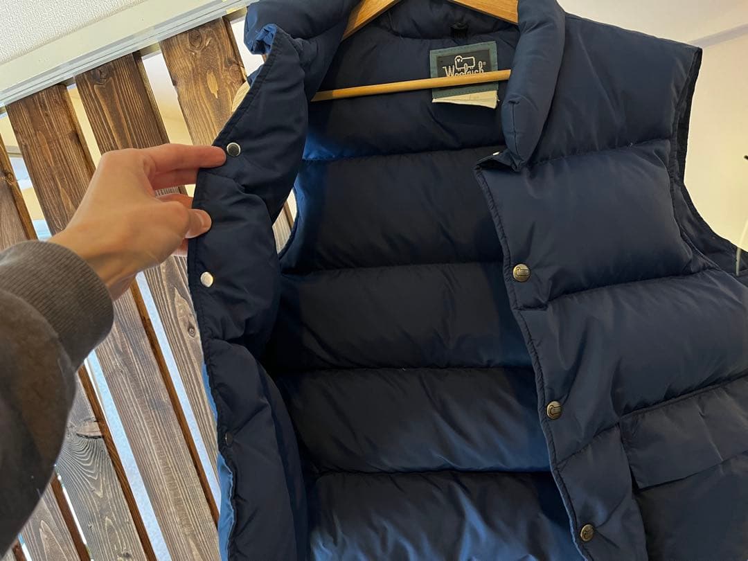 80s ウールリッチ　ダウンベスト　ネイビー　Mサイズ