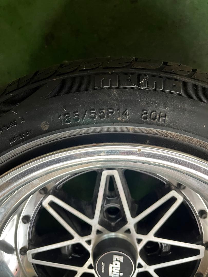Equip ホイール 185/55R14 タイヤセット　　引っ張り　2本のみ