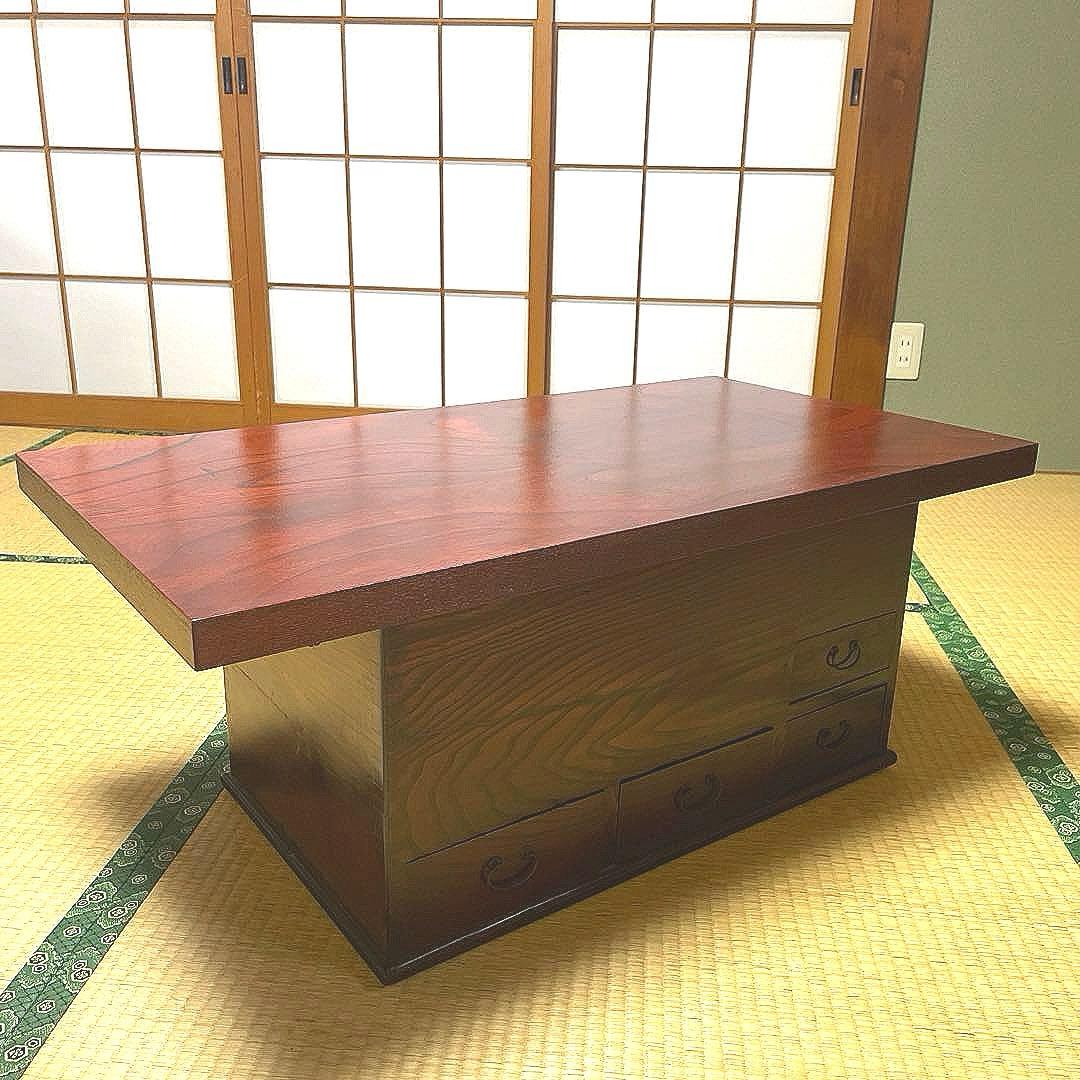 ⭐️骨董 長火鉢 古民具 アンティーク 古道具 テーブル　2way天板取り外し付