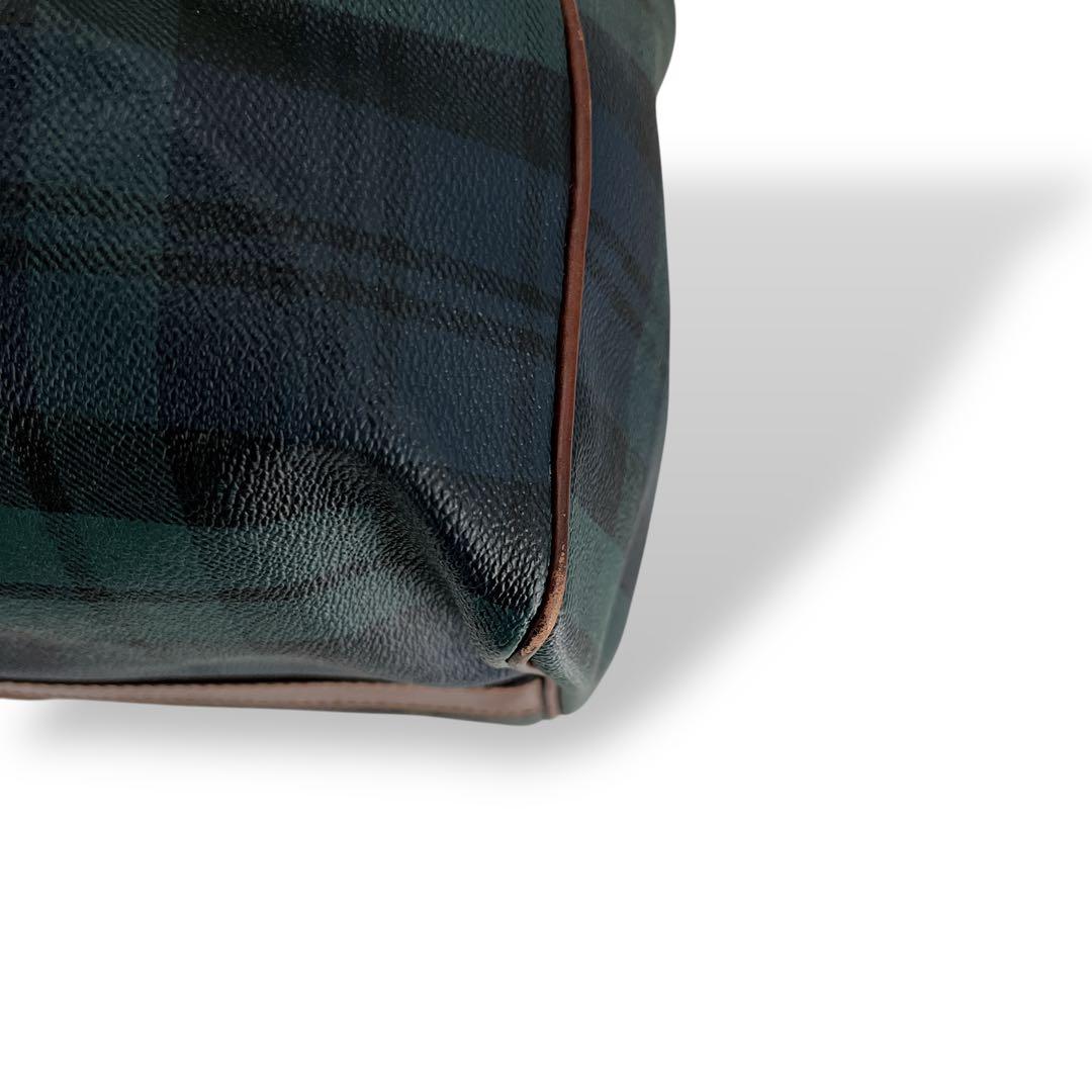 ポロラルフローレン　2way ボストンバッグ　チェック柄　旅行カバン　グリーン