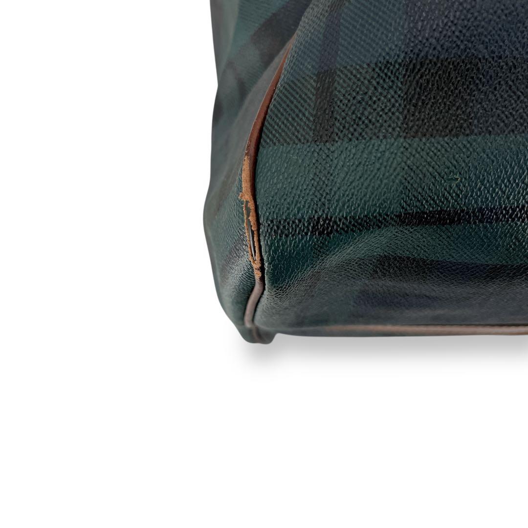 ポロラルフローレン　2way ボストンバッグ　チェック柄　旅行カバン　グリーン