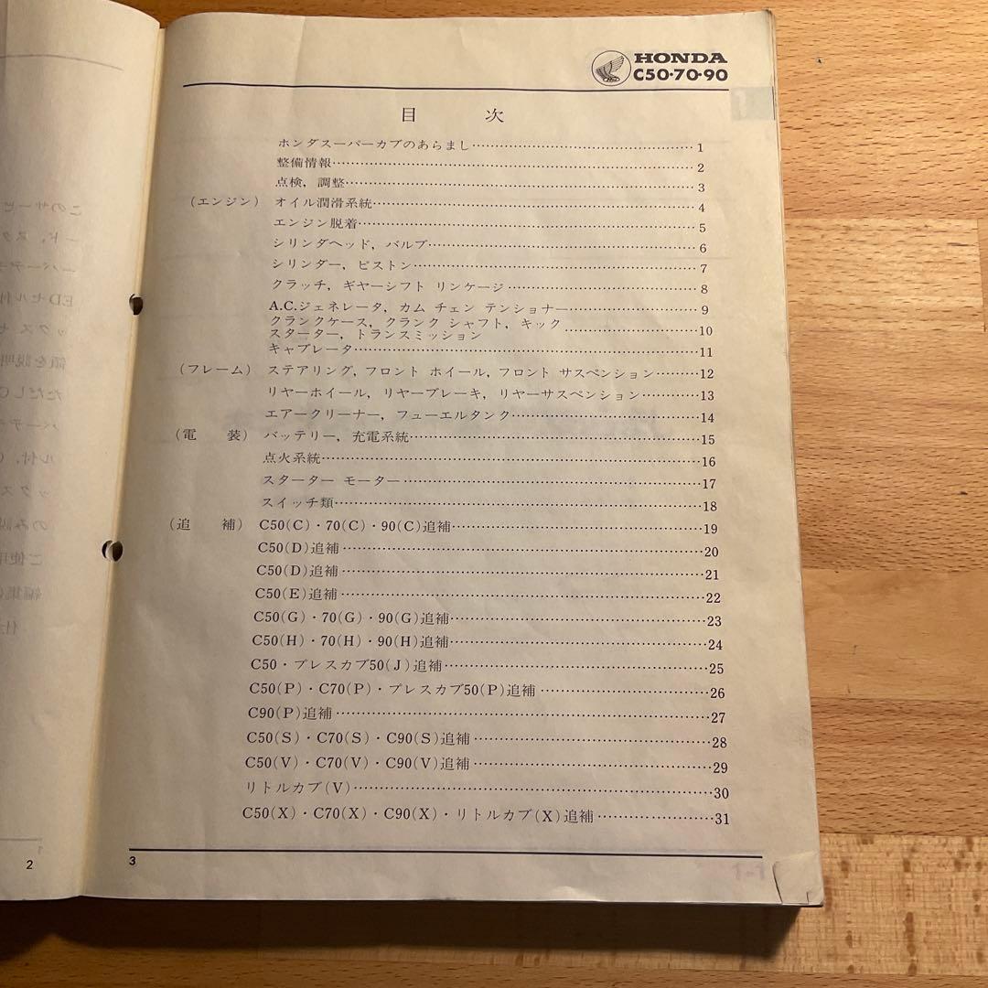 ホンダ スーパーカブ 50/70/90 サービスマニュアル