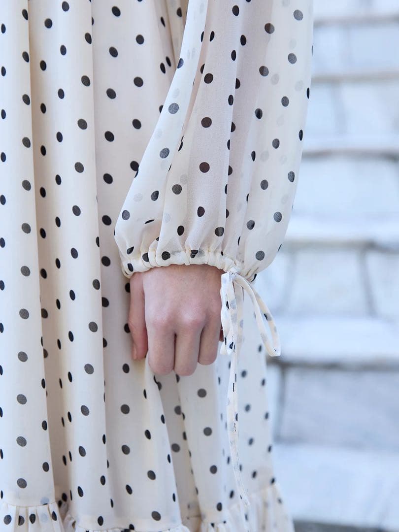 ⭐︎ゆな⭐︎EIMY ISTOIRE ドットギャザーフリルワンピース