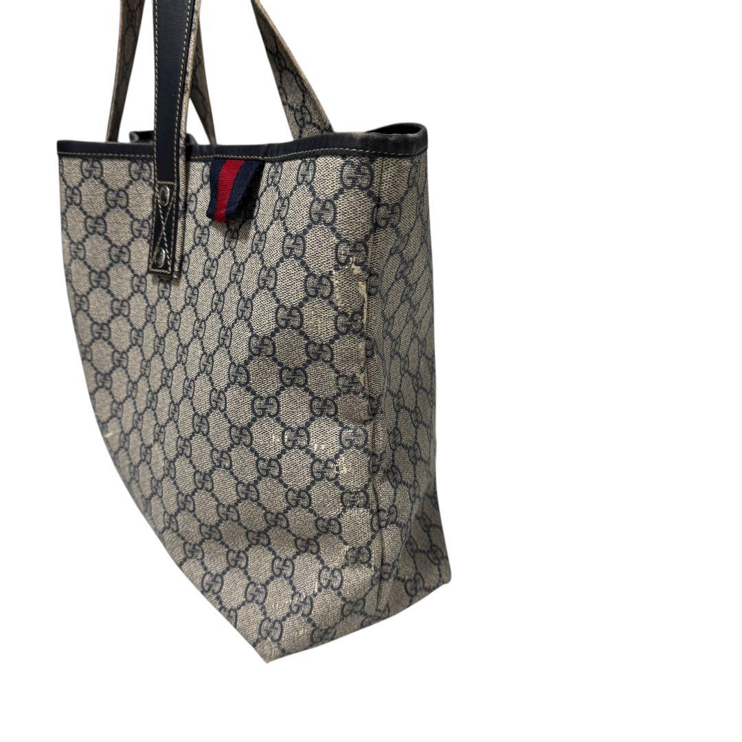 GUCCI ハンドバッグ シェリーライン GG柄 ネイビー 肩掛け A4可能