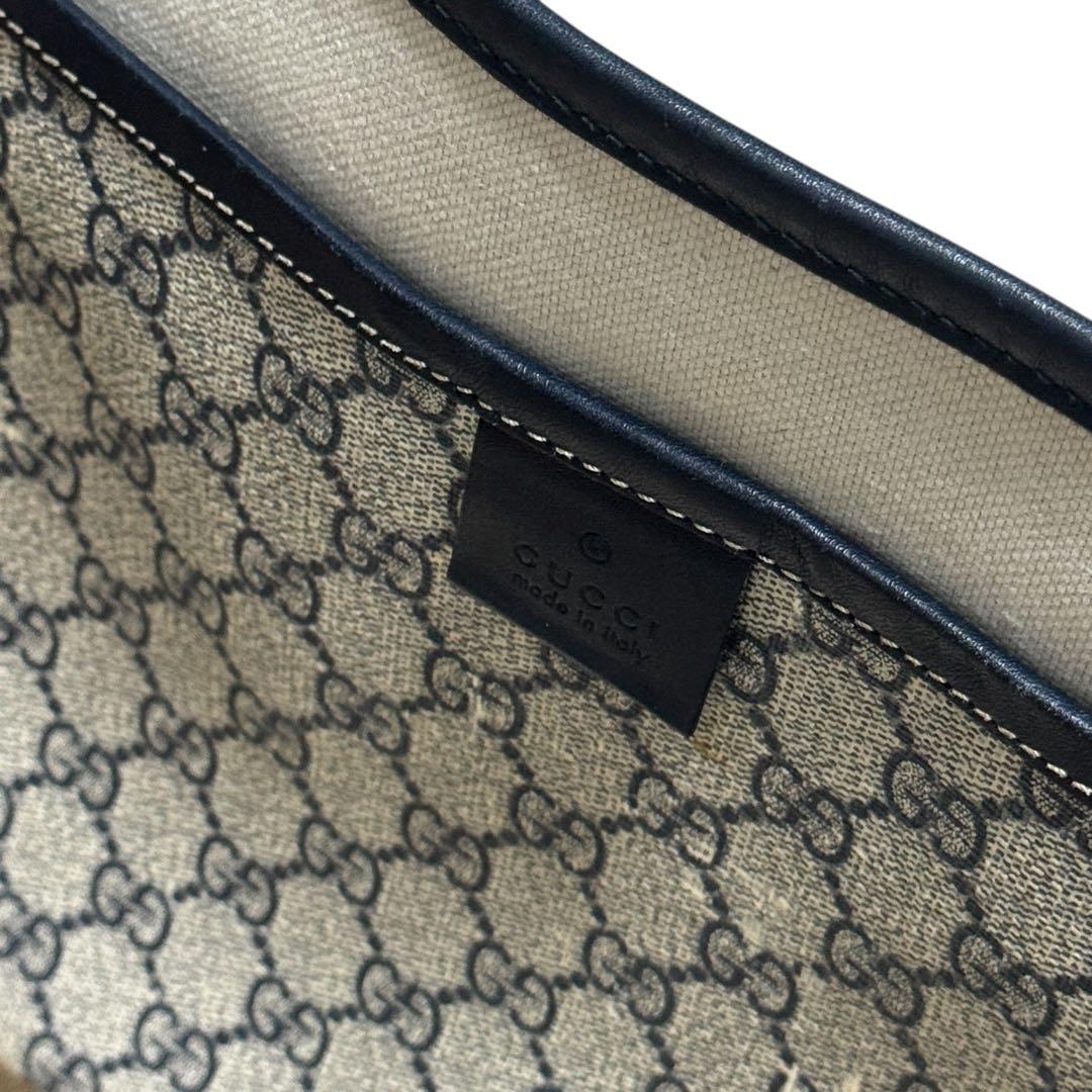 GUCCI ハンドバッグ シェリーライン GG柄 ネイビー 肩掛け A4可能