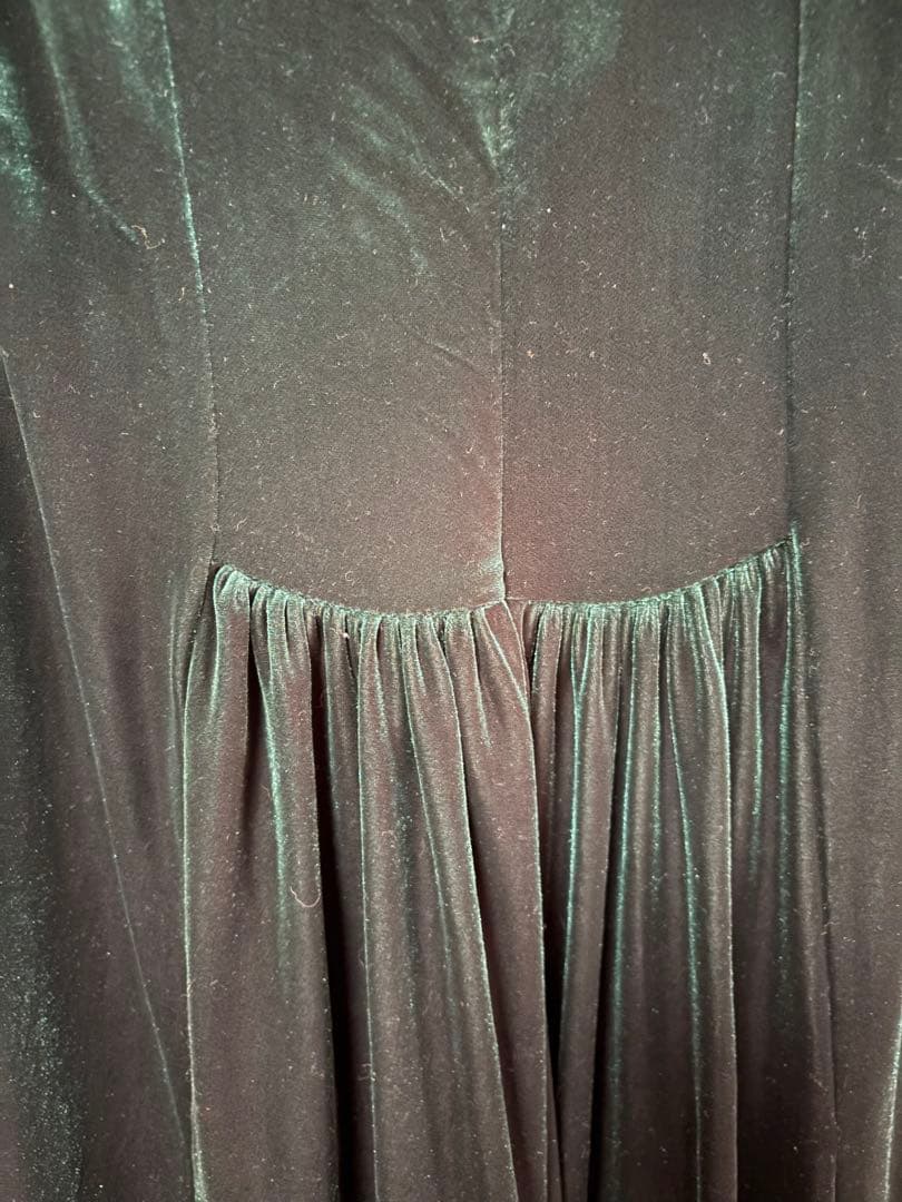 uino!☆ハワイ発ブランドダークグリーンフラダンス用ベロアドレス