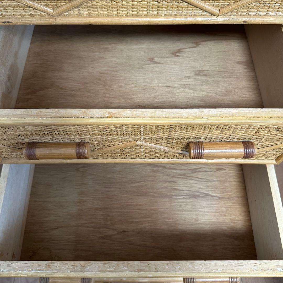 チェスト 家具 タンス 収納家具 整理棚 ラタン 6段 天然素材 引取希望