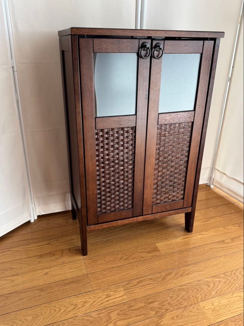 木製キャビネット サイドボード 電話台 花台 小物入れ 収納 ラック 戸棚