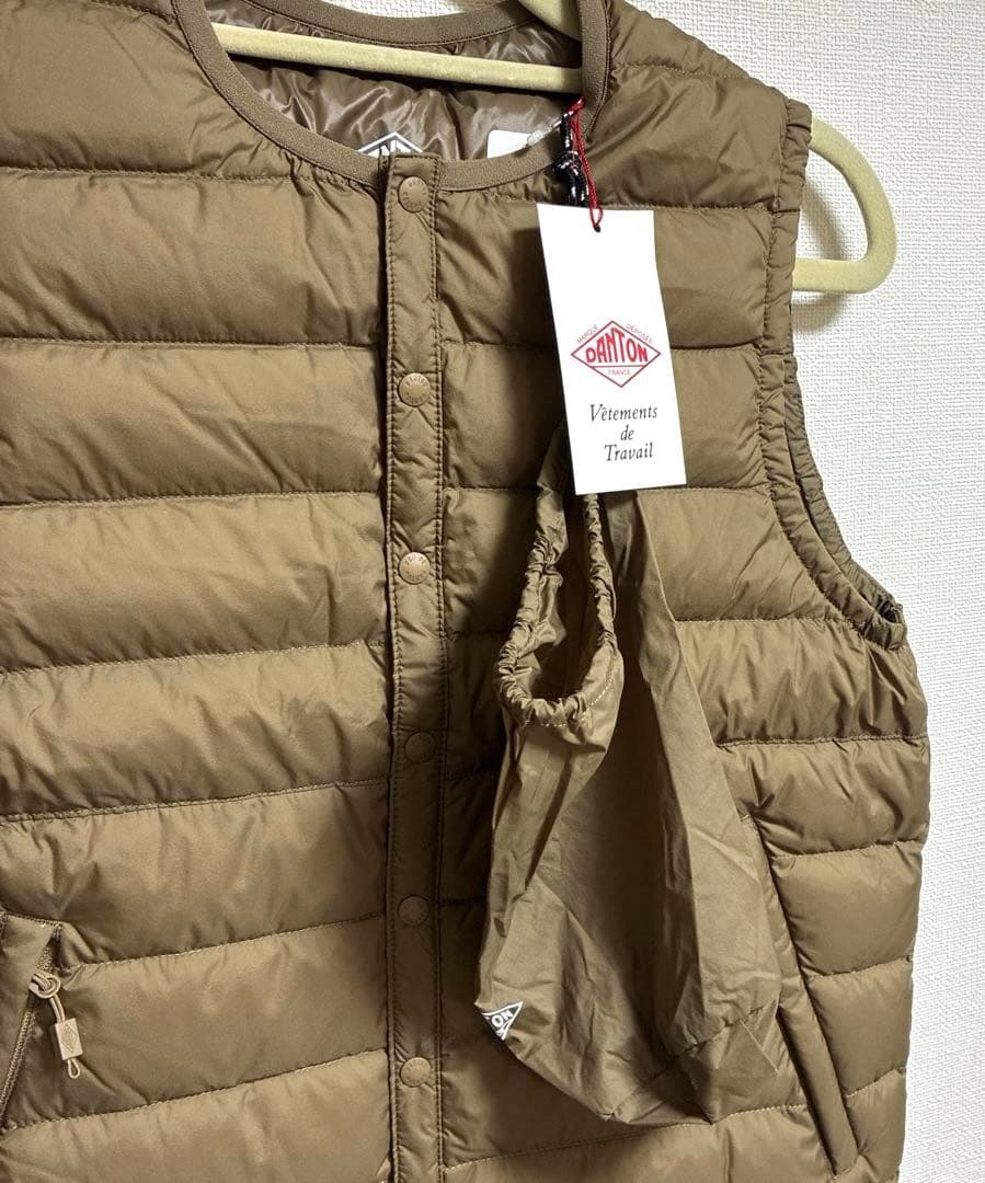 【新品未使用】DANTON ダントン インナーダウン クルーネック ベスト XS