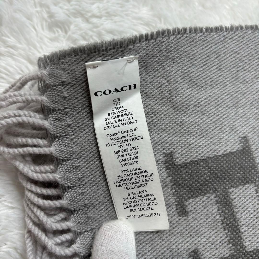未使用に近い✨COACH コーチ シグネチャー ウール　カシミヤ ストール
