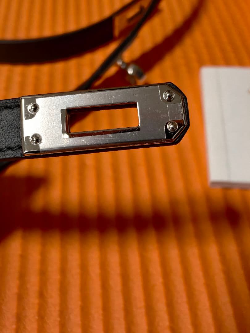 新品 レア エルメス ネックレス ケリーラリアット 黒 ブラック シルバー金具