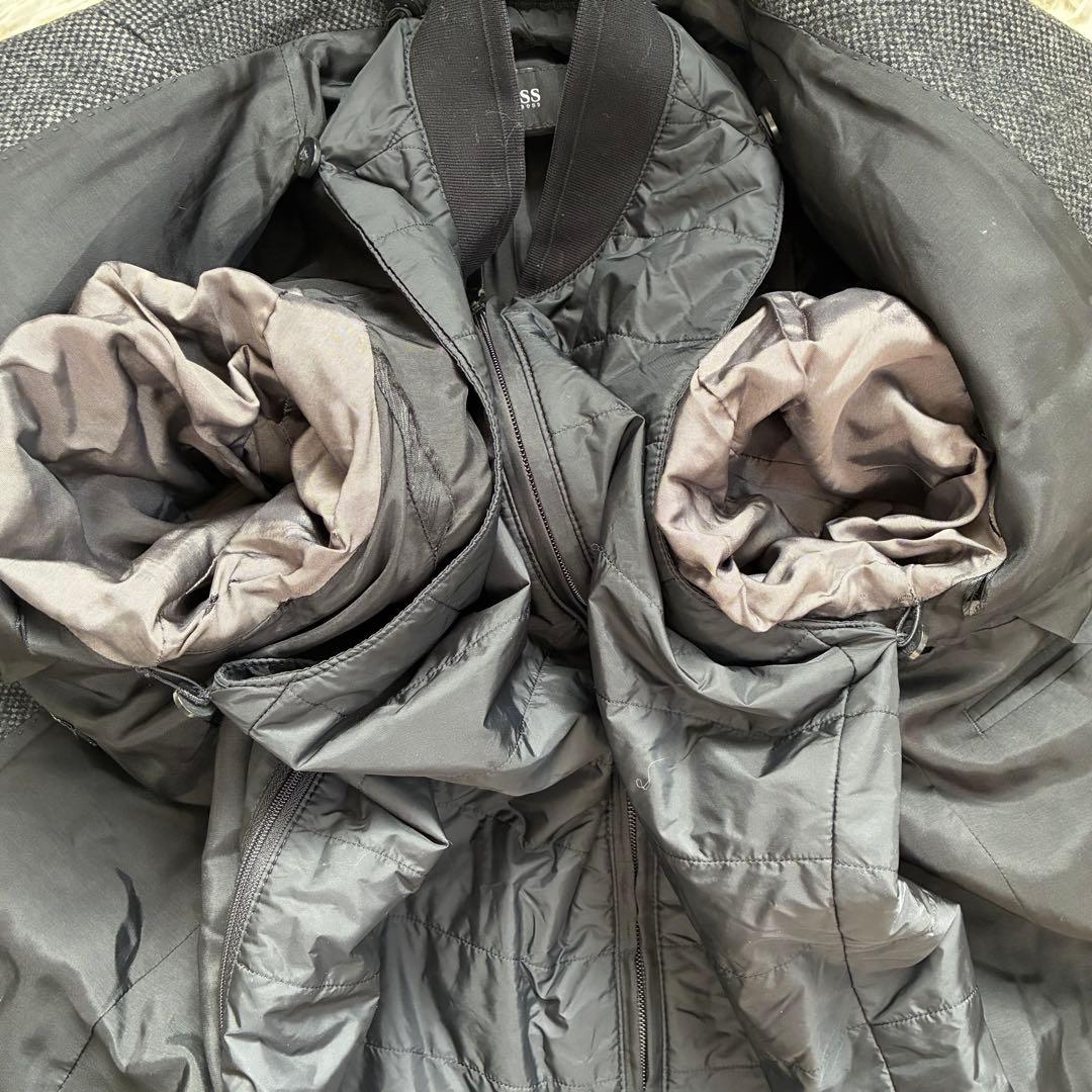 【希少】ヒューゴボス チェスターコート ライナー 46 M ダークグレー