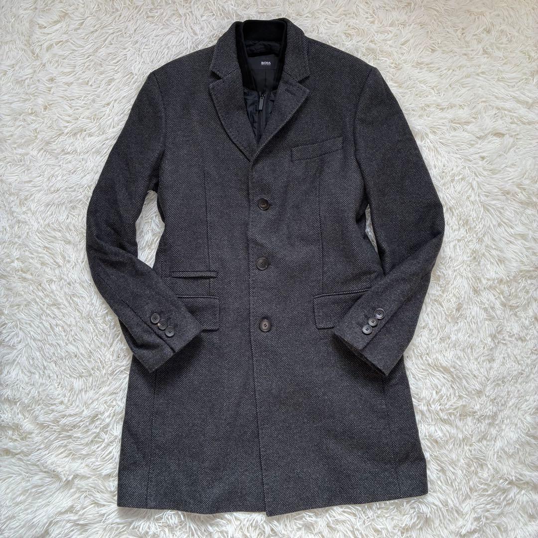 【希少】ヒューゴボス チェスターコート ライナー 46 M ダークグレー