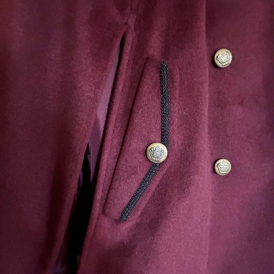 axes femme 襟ファー付き ケープ ポンチョコート 赤 クラシカル