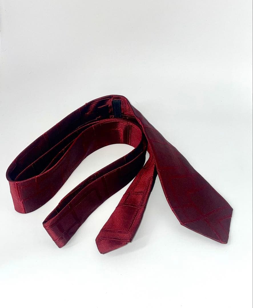 美品 プラダ ネクタイ ハイブランド ナロータイ ボルドー PRADA