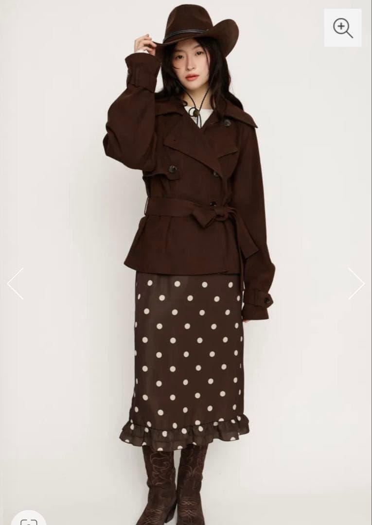 SLY MICHIXSLYコラボ　ブラウン トレンチコート スエード風