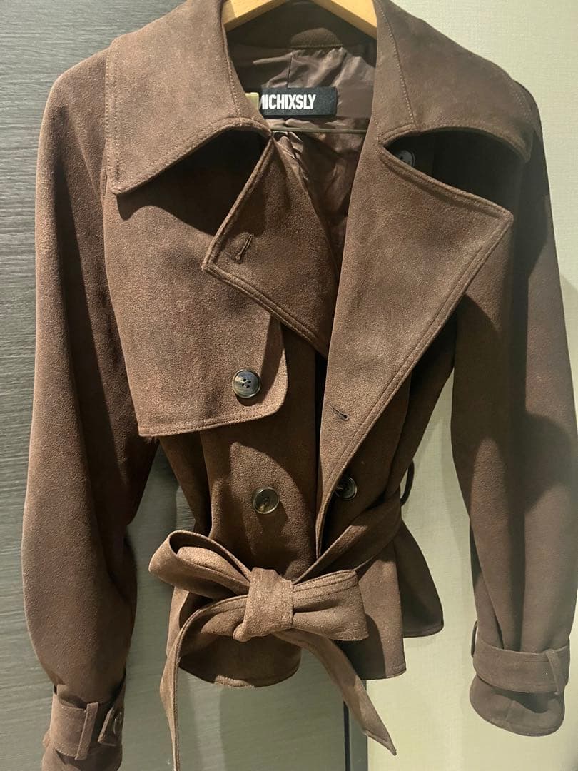 SLY MICHIXSLYコラボ　ブラウン トレンチコート スエード風