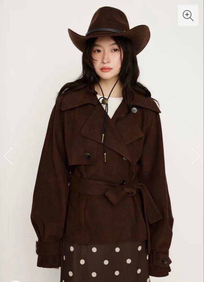 SLY MICHIXSLYコラボ　ブラウン トレンチコート スエード風