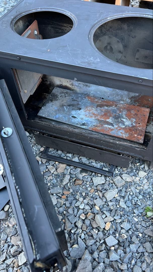 【手渡し】ロマンチカル薪ストーブ煙突横出し　ピザ釜つき