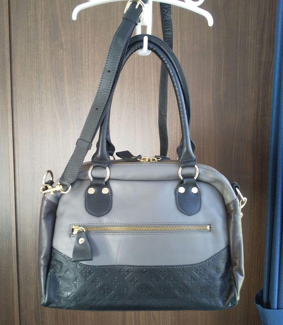 未使用 ラシット軽量レザーショルダーボストン肩掛けバッグ本革2WAY