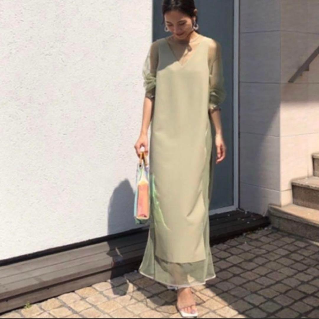 Ameri TULLE DOCKING DRESSチュールドッキングドレス