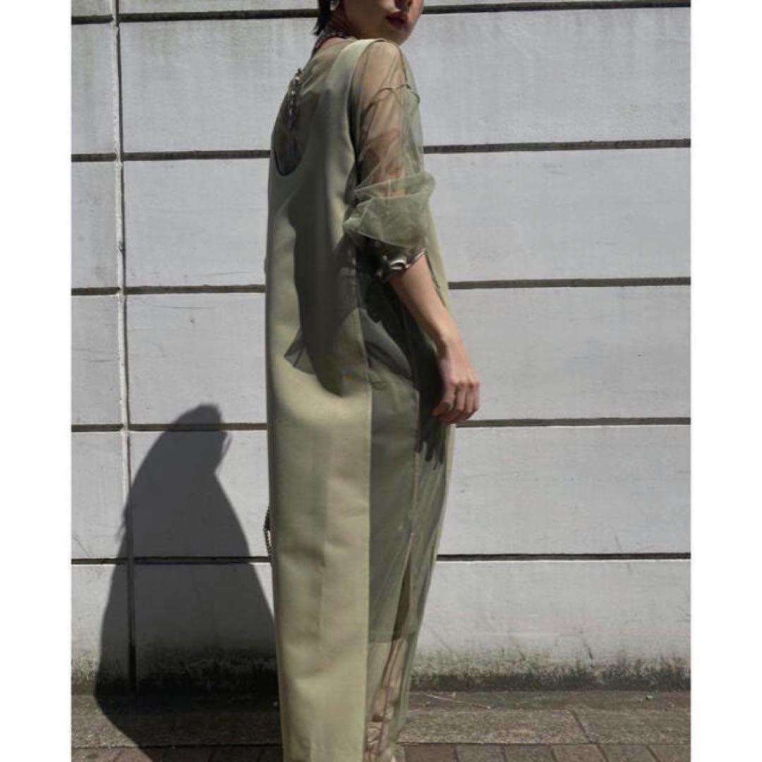 Ameri TULLE DOCKING DRESSチュールドッキングドレス