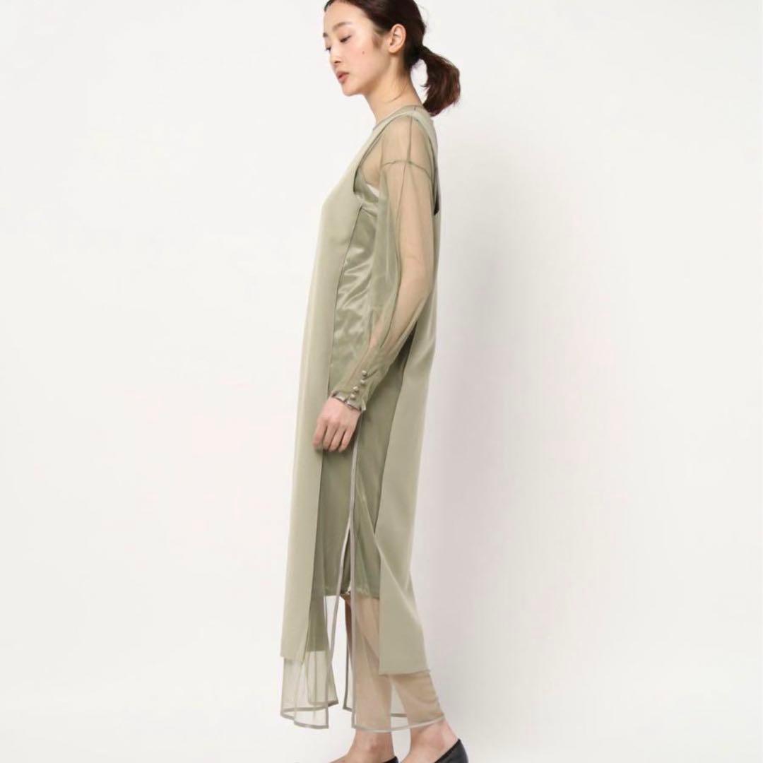 Ameri TULLE DOCKING DRESSチュールドッキングドレス