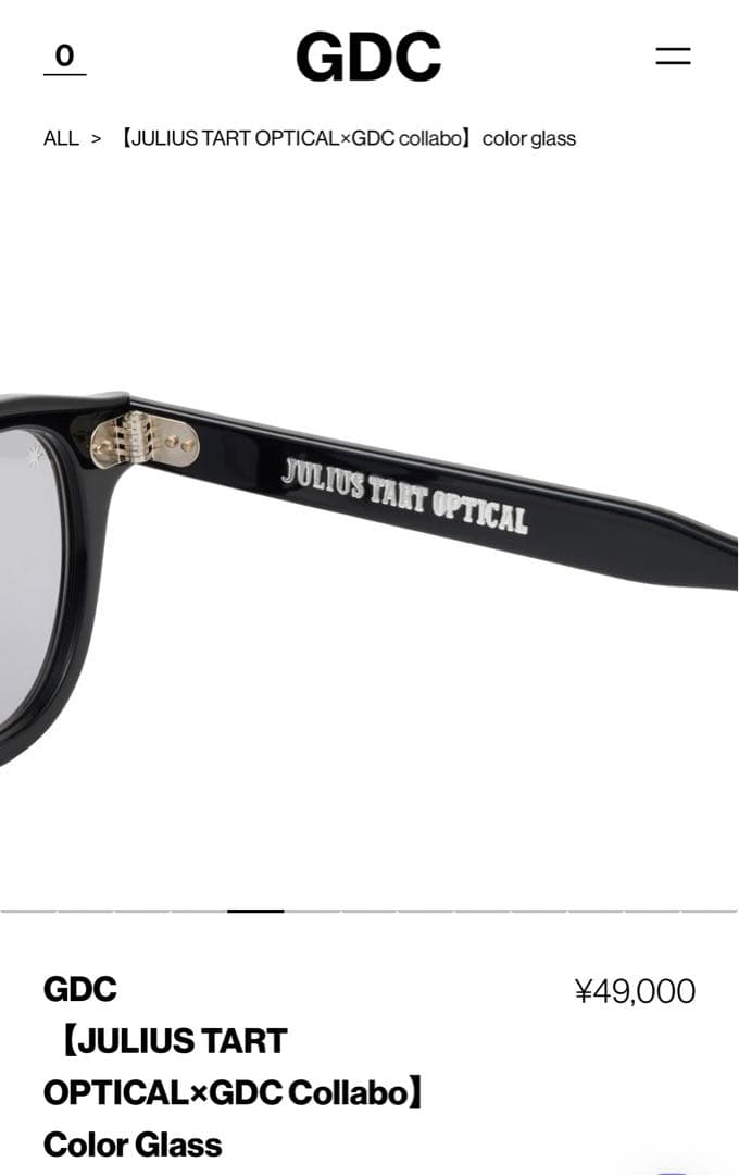 【完売品】JULIUS TART OPTICAL × GDC サングラス
