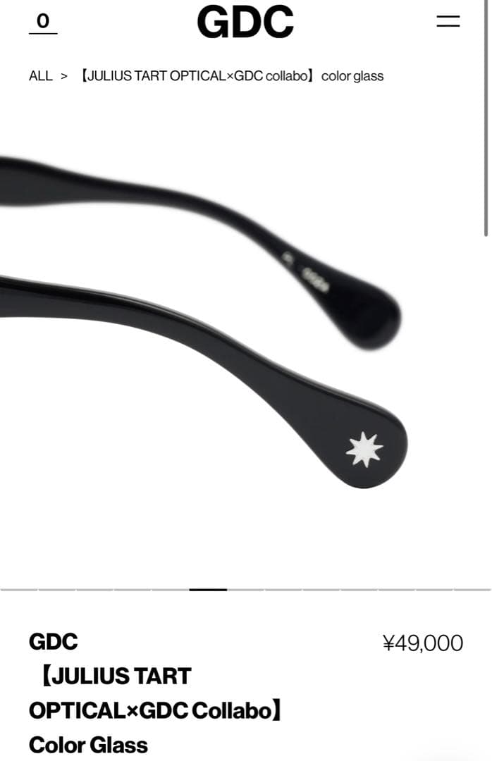 【完売品】JULIUS TART OPTICAL × GDC サングラス