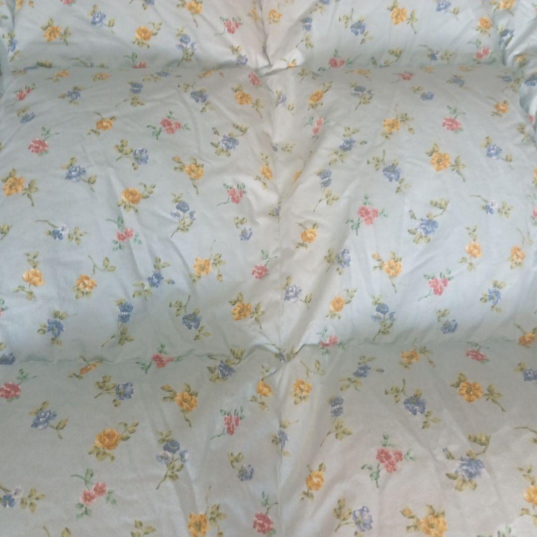 羽毛掛け布団シングルサイズ 花柄掛け布団 150x210cm　ハンガリー産ダウン