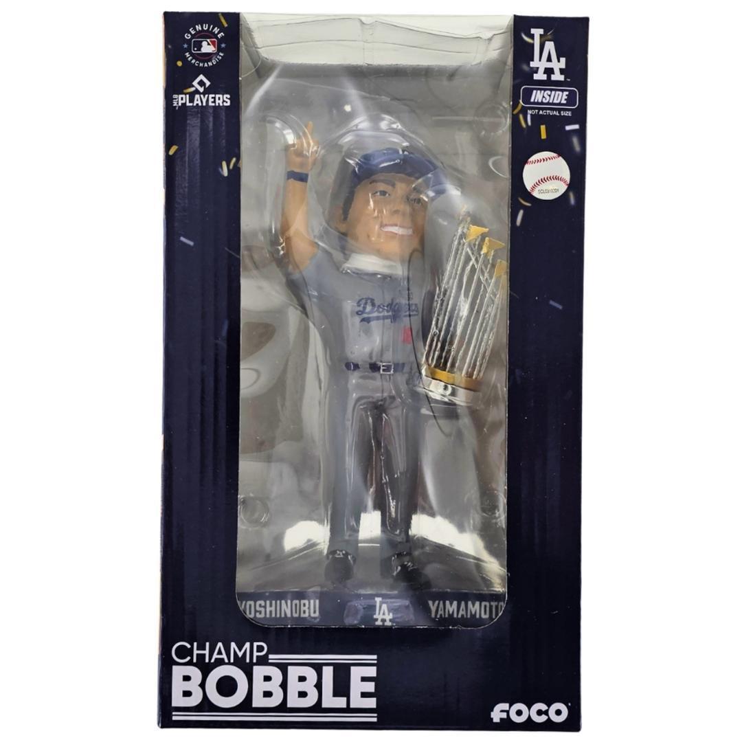 【2024体限定】山本由伸 ドジャース バブルヘッド 世界一トロフィー付き