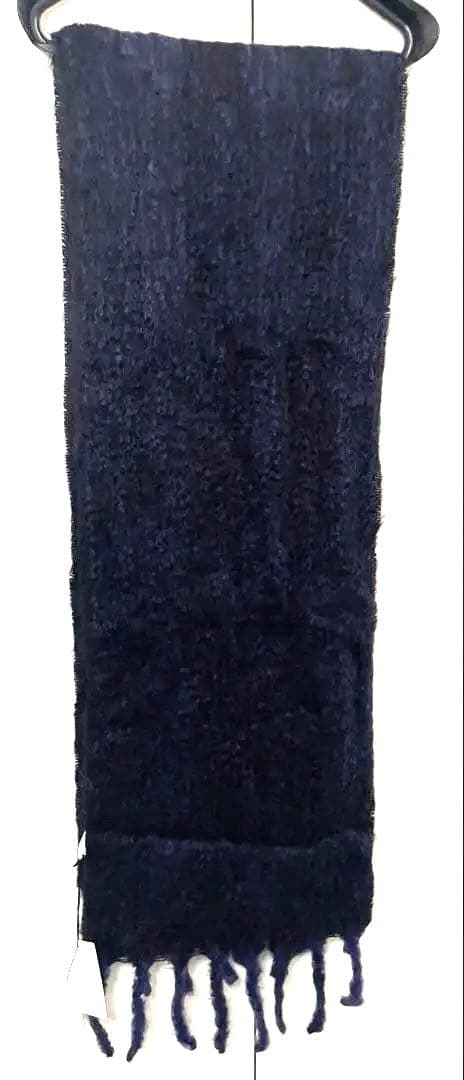 beautiful people モヘア シャギー マフラー　フリンジ　ネイビー