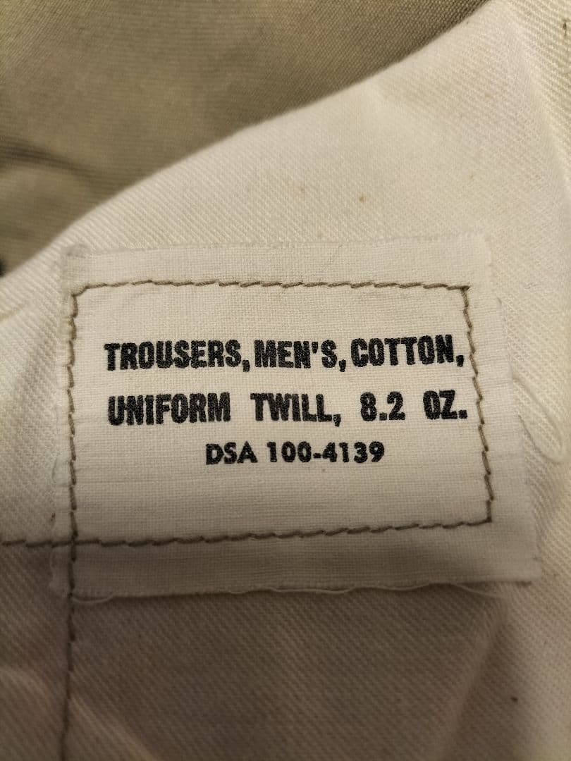 60s中期　US ARMY（米陸軍）チノパン アルミジップ　W32表記