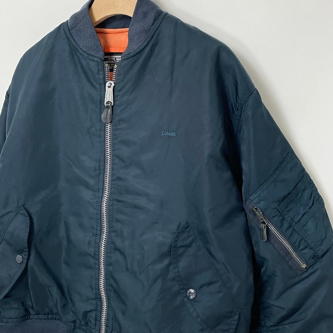 た*き様 Schott USAF ネイビー MA-1 フライトジャケット Lサイ