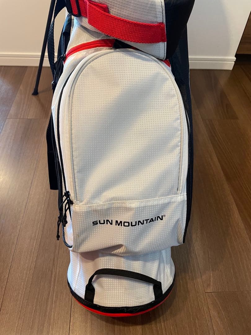 SUN MOUNTAIN スタンドバッグ ホワイト/ブラック/レッド