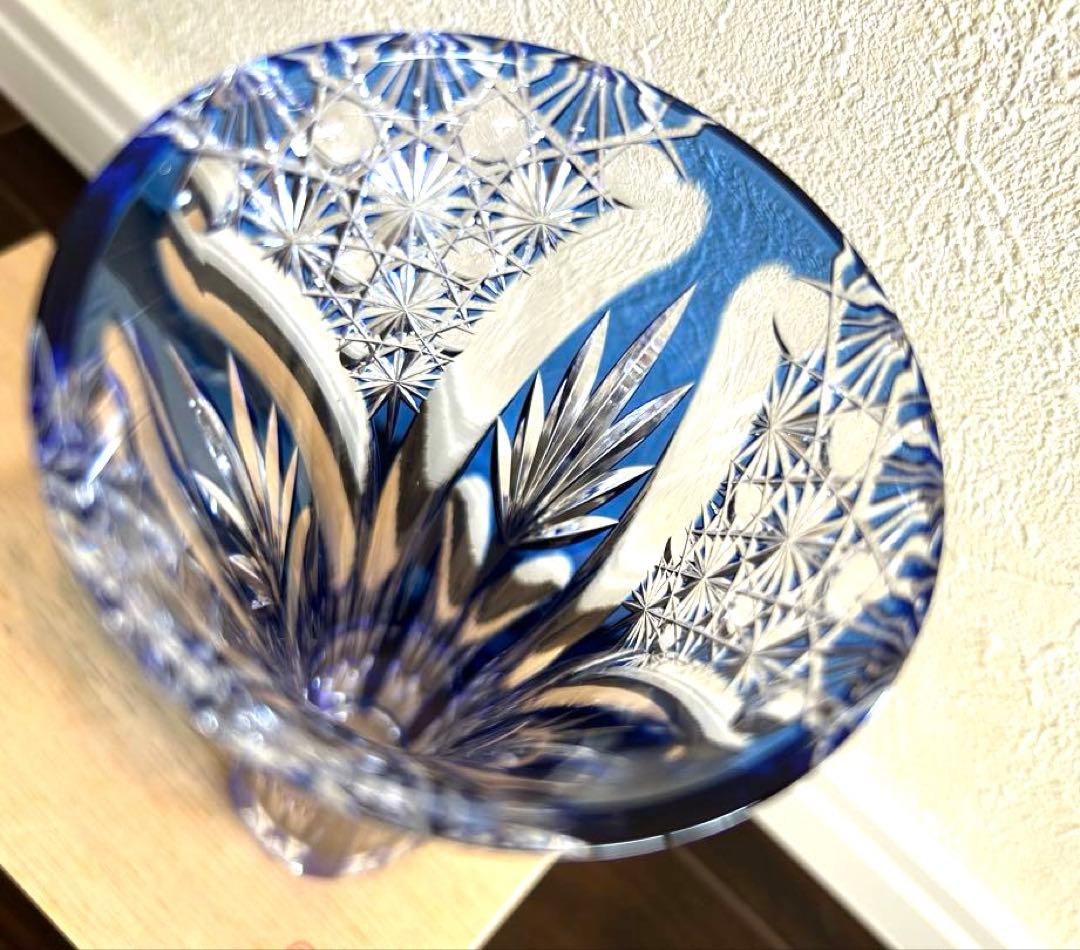 江戸切子　カガミクリスタル　一輪挿し　非売品　鍋谷淳一　共箱　送料込み　匿名配送