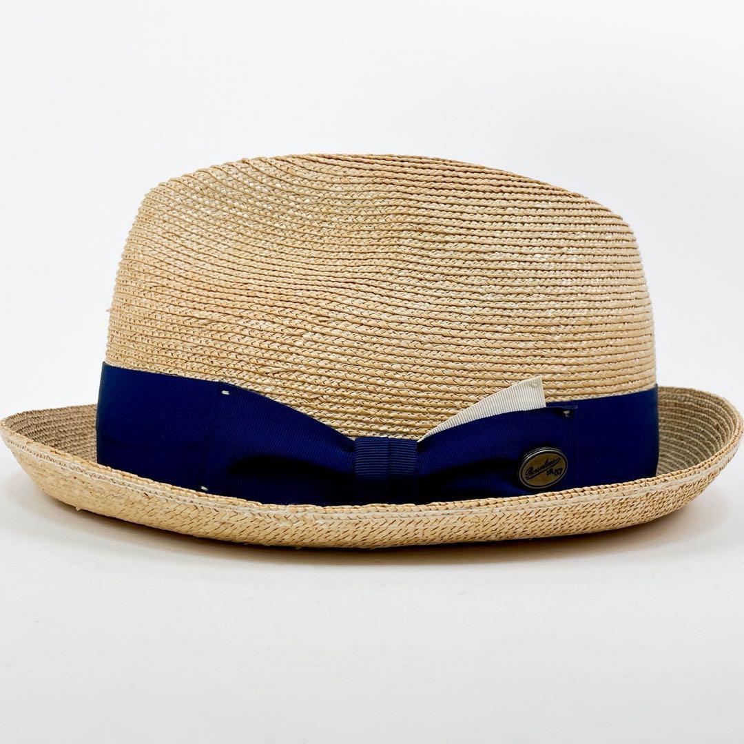 美品✨ボルサリーノ パナマ帽 ハット ストローハット 麦わら帽子 ベージュ 59