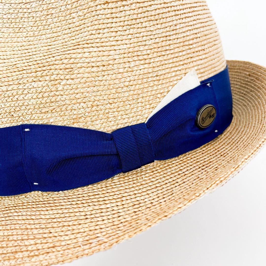 美品✨ボルサリーノ パナマ帽 ハット ストローハット 麦わら帽子 ベージュ 59