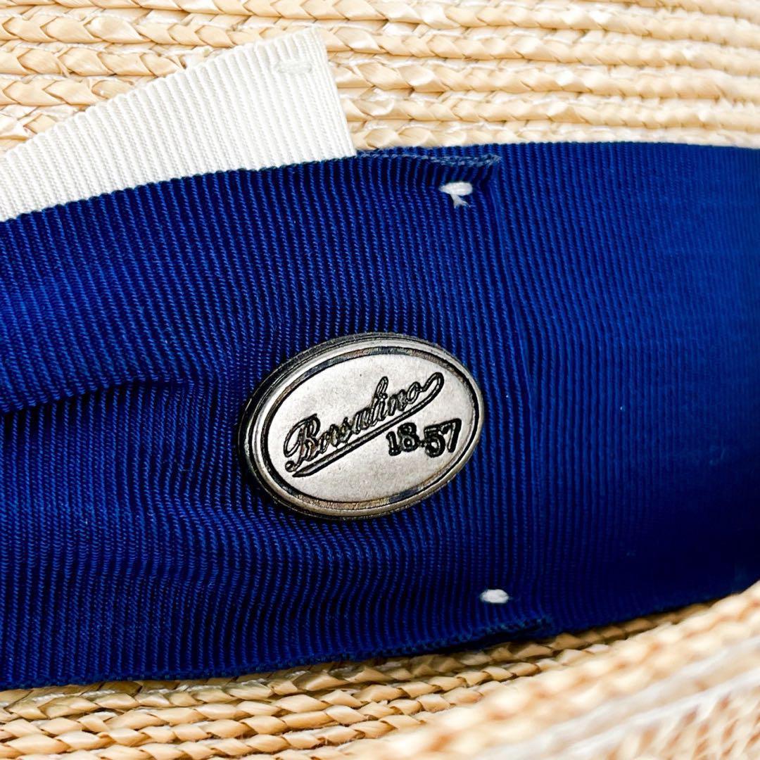 美品✨ボルサリーノ パナマ帽 ハット ストローハット 麦わら帽子 ベージュ 59