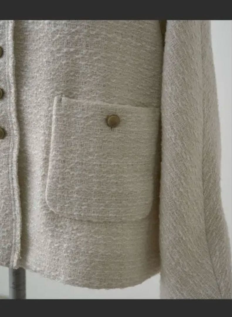 PUAL CE CIN ピュアルセシン スラブツイード ノーカラージャケット