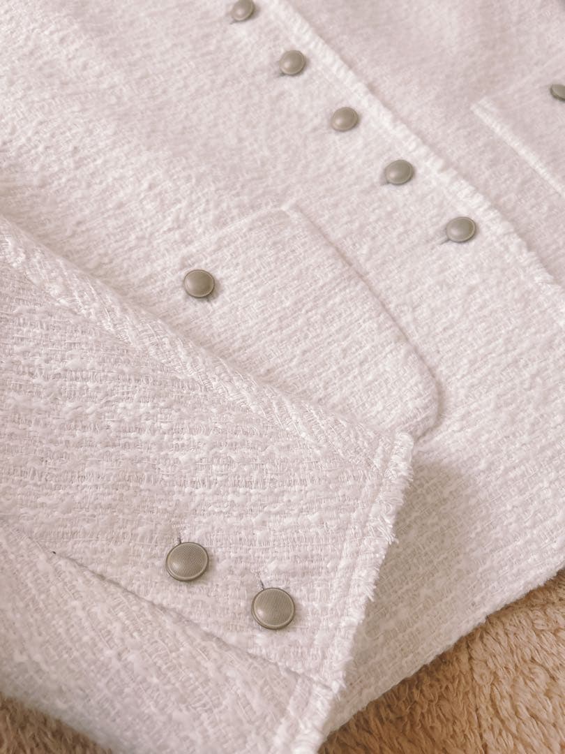 PUAL CE CIN ピュアルセシン スラブツイード ノーカラージャケット