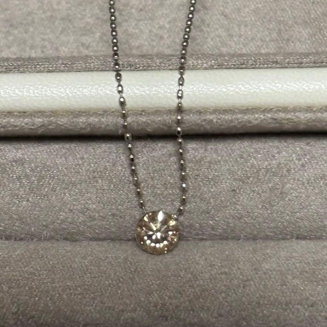 K18WG ブラウンダイヤ ネックレス 0.52ct ミステリーセッティング