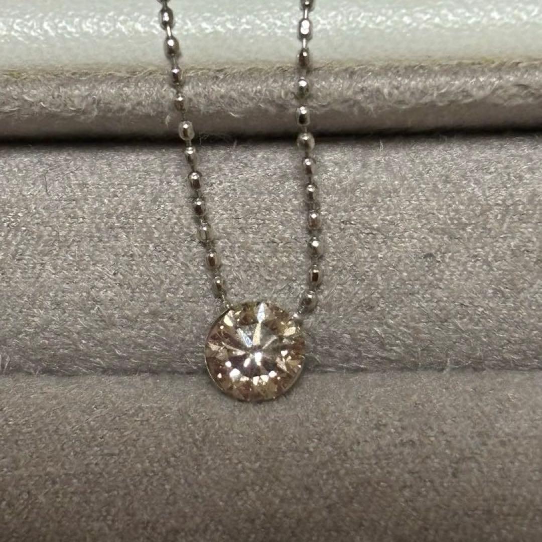 K18WG ブラウンダイヤ ネックレス 0.52ct ミステリーセッティング